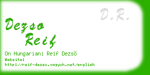 dezso reif business card